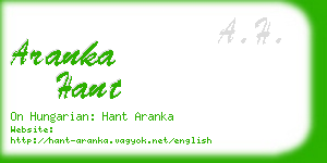 aranka hant business card